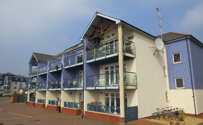 Flats with balconies in Exmouth